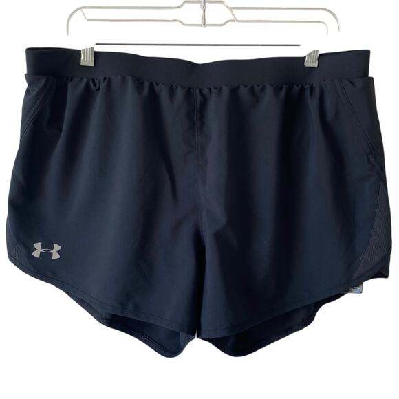 NEW UNDERARMOUR Black Running Shorts Loose Fit w/ Built in Brief Size XL - Picture 1 of 4